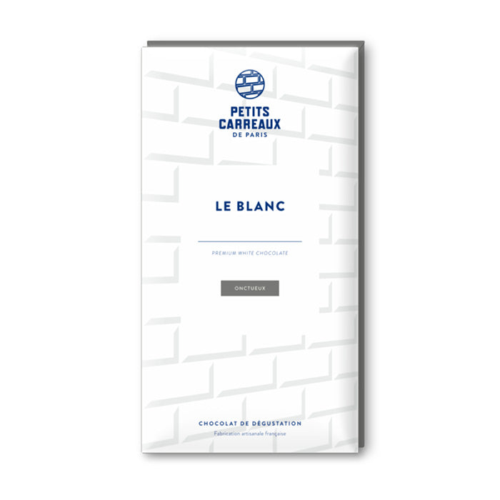 Packshot tablette de chocolat blanc, Petits Carreaux de Paris