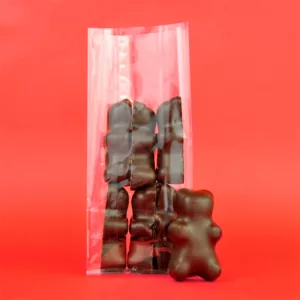 photo produit choco grizzly, ourson guimauve enrobé de chocolat noir, Le Bonbon Français