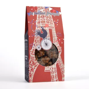 packshot tour eiffel tentation d'amande, bonbon chocolat, chocolaté, amande, bonbon naturel, bonbon artisanal, le bonbon français