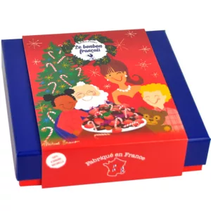 packshot coffret noel, cadeau noel, cadeau fêtes, assortiment bonbon français, nougat caramel, bonbon chocolat, ourson guimauve, choco grizzly, ourson enrobé de chocolat, amande enrobée de chocolat, sucre d'orge, bonbon noel, guimauve fraise, guimauve, bonbon fraise